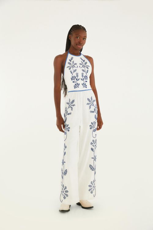 Macacao Bordado Cutwork Floral