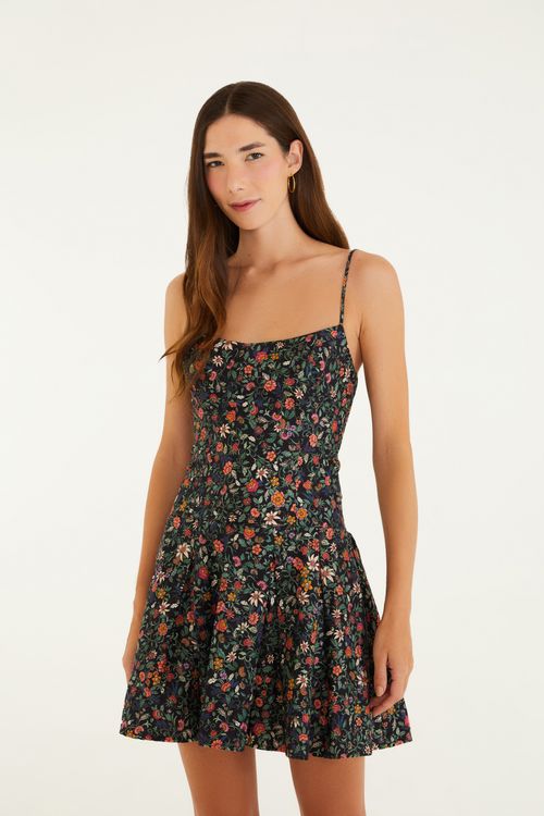 Vestido Curto Jardim Florido