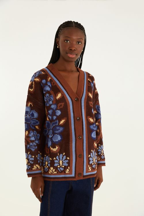 Cardigan Tricot Largo Boho
