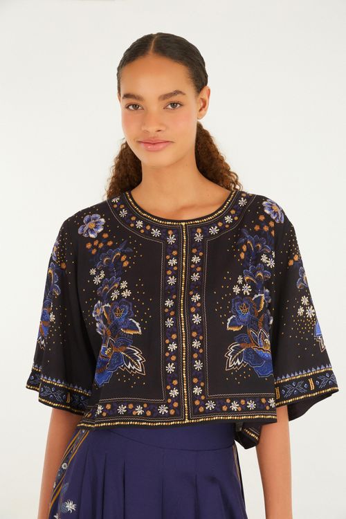Camiseta Cropped Noche Florida