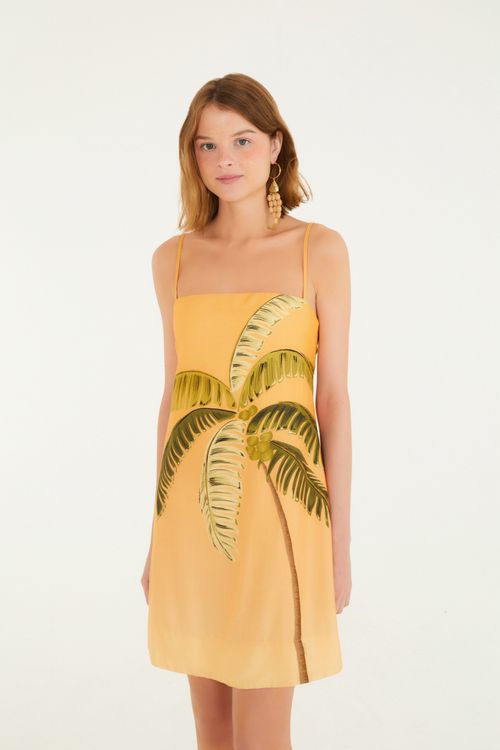 Vestido Curto Itacare Coqueiro Laranja