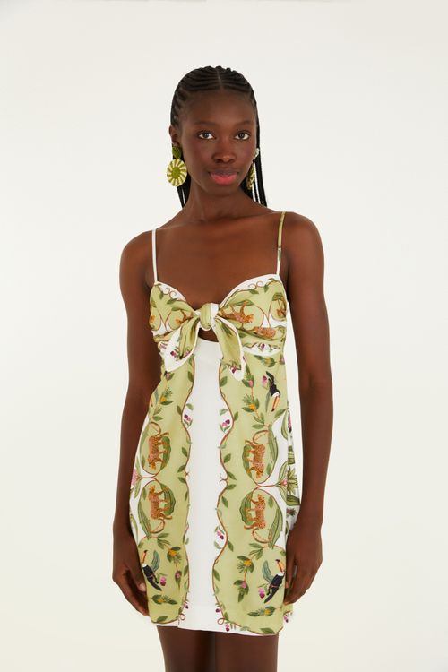 Vestido Curto Lenco Floresta Doce
