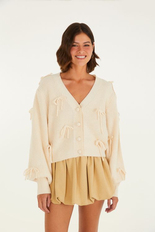 Cardigan Tricot Lacinhos