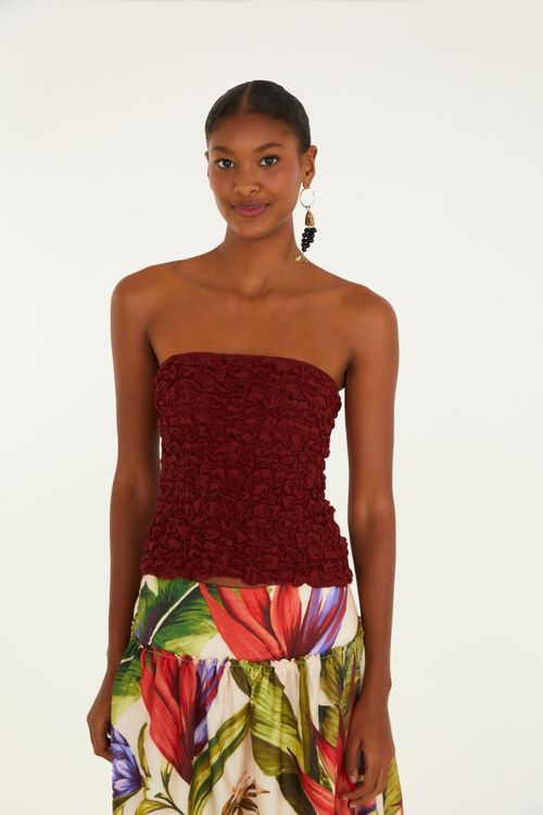 Blusa Lastex Sin Tirantes