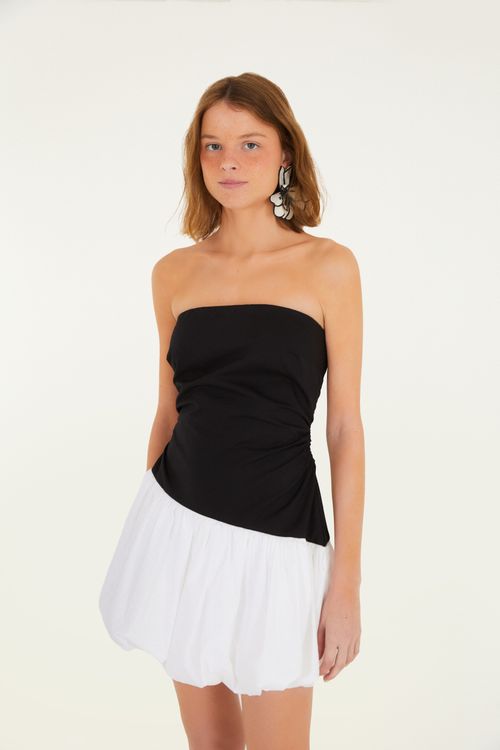 Vestido Curto Balone Sem Alca