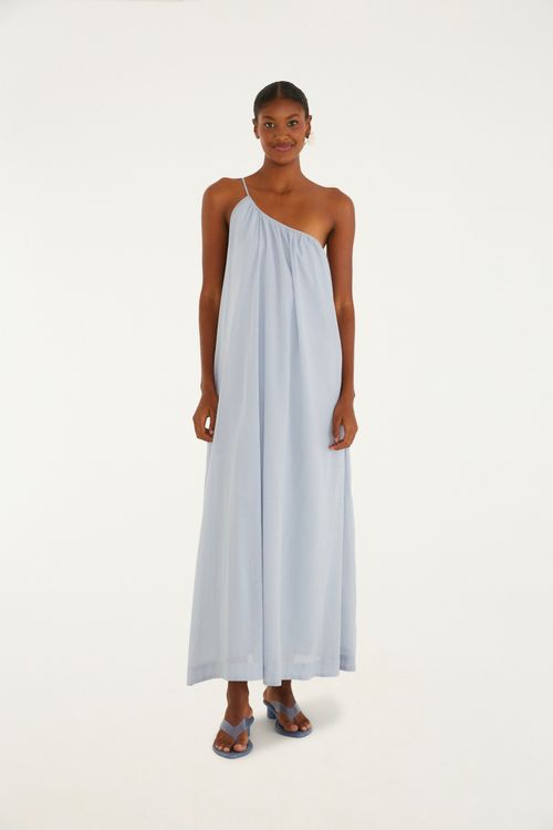 Vestido De Un Hombro Largo