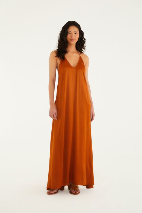 Vestido Decote Cetim