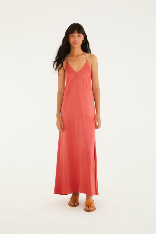 Vestido Decote Cetim