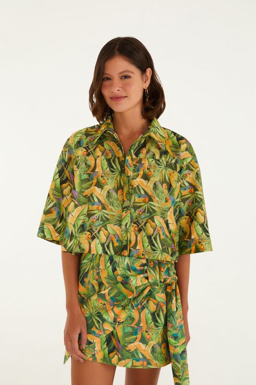 Camisa Floresta De Passarinho