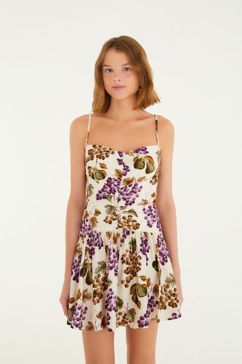 Vestido Curto Romance De Uva