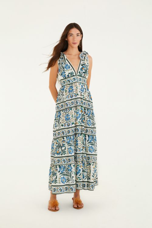 Vestido Marias Azulejo Florido