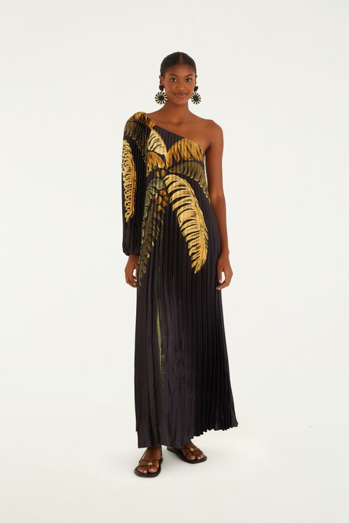 Vestido Plissado Itacare Preto Imp