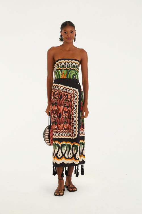 Vestido Lenços Floresta De Onda Imp