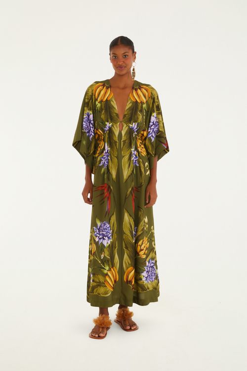 Vestido Chal Tropical
