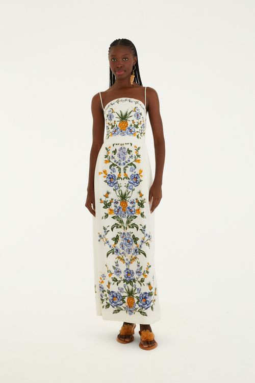 Vestido Midi Sem Alca Floral Penelope