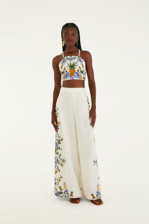 Calca Reta Floral Penelope