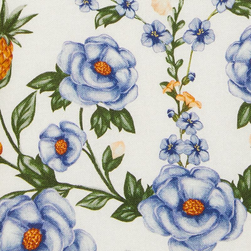Vista trasera de la blusa floral con amarre, mostrando el patrón continuo del estampado.