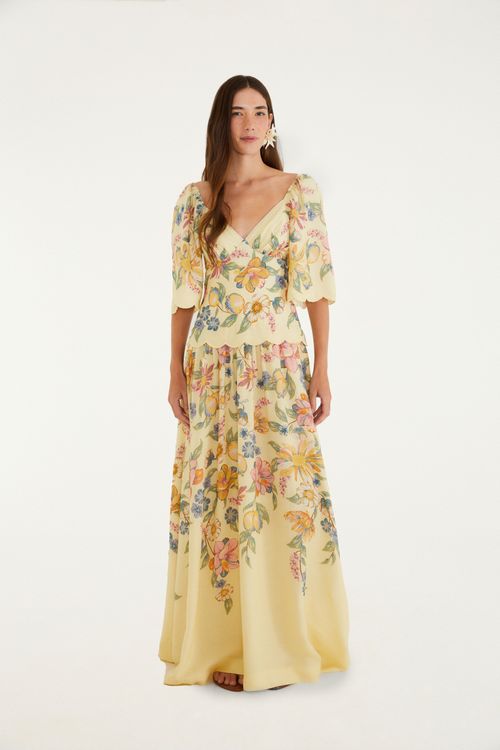 Vestido Longo Festone Maira Lenco