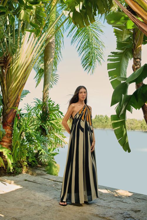 Vestido Ombro So Eng Leque De Tucano