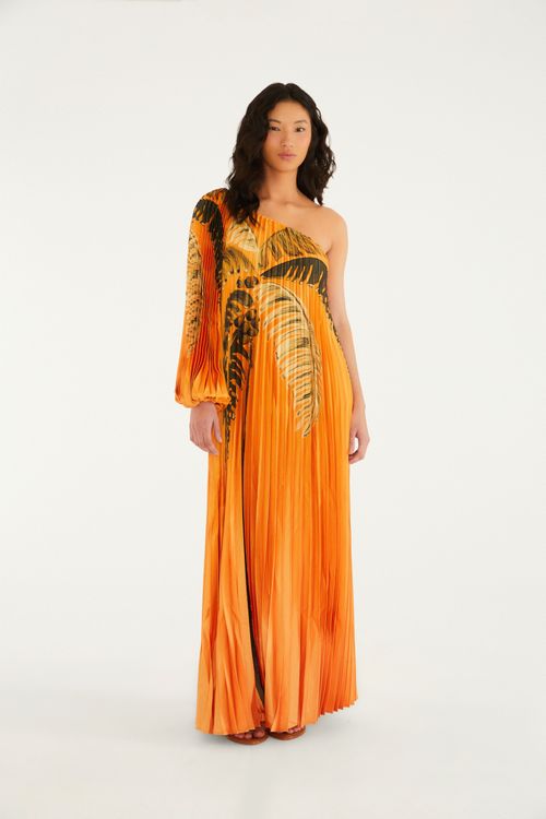 Vestido Plisado Hombro Solo Itacaré