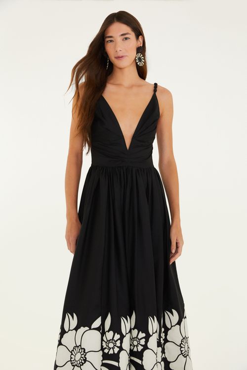 Vestido Bordado Flor Da Noite