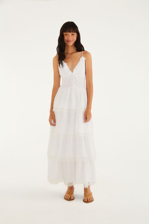 Vestido Artesanal Romántico Babados