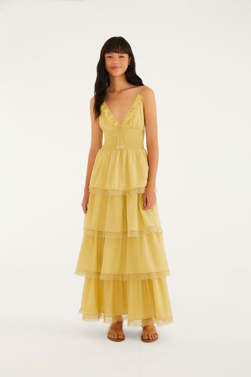 Vestido Artesanal Romántico Babados