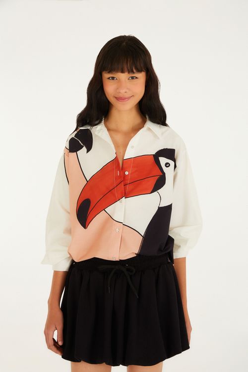 Camisa Pájaros Gráficos
