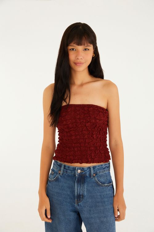 Blusa Lastex Sin Tirantes