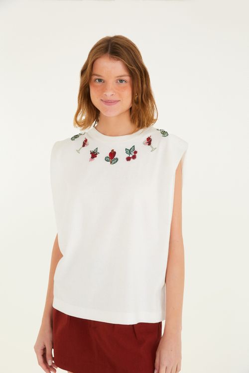 Tshirt Bordada Coquetel Tropical
