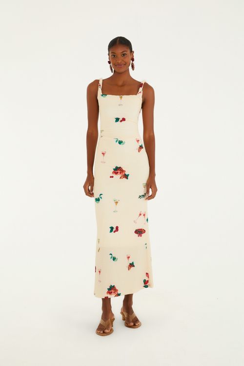 Vestido Assimetrico Coquetel Tropical