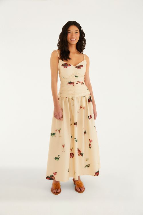 Vestido Cropped Coquetel Tropical
