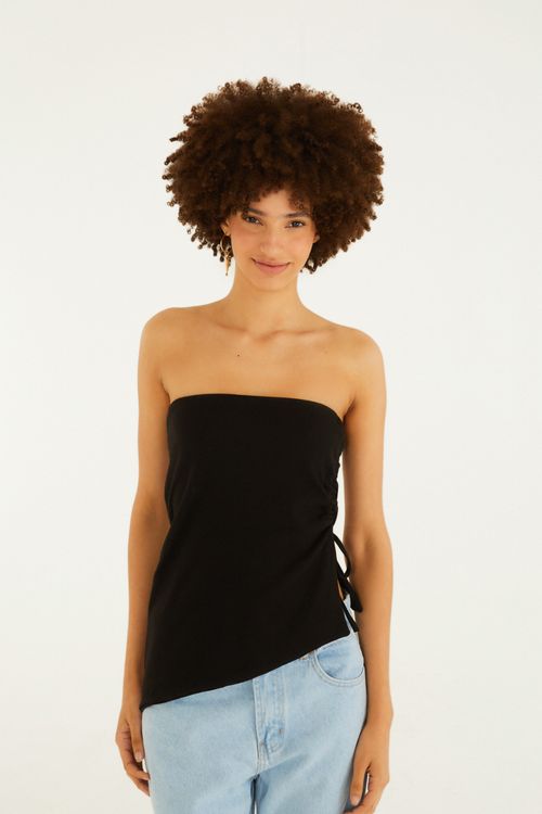 Blusa Rib Diagonal Sem Alca