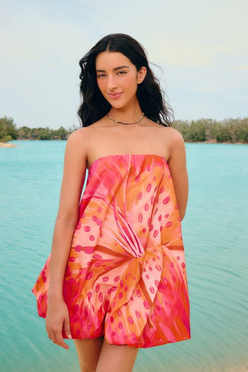 Vestido Curto Balone Lirio Tropical