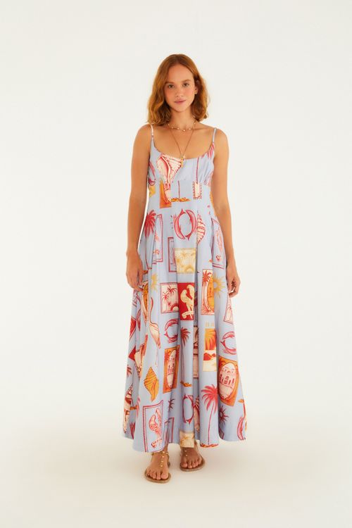 Vestido Longo Tropical Vintage