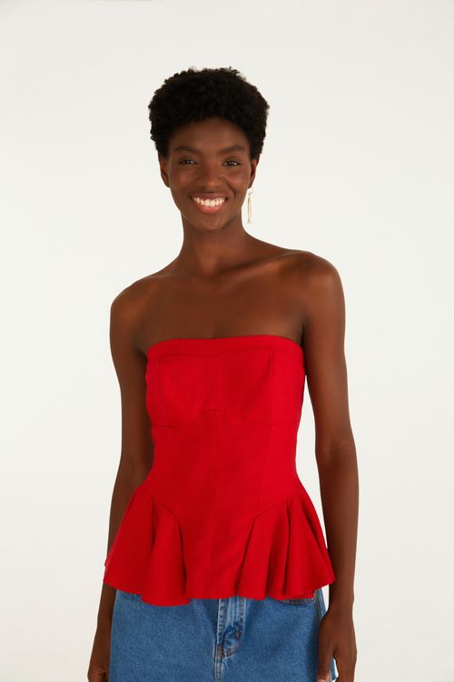 Blusa Sem Alca Pregas