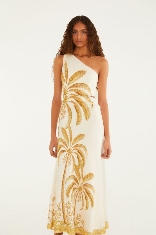 Vestido Ombro So Paisagem Tropical